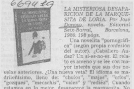 La misteriosa desaparición de la marquesita de Loria.