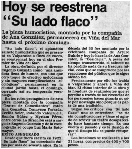Hoy se reestrena "Su lado flaco"