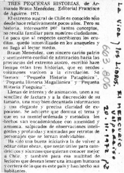 Tres pequeñas historias.  [artículo]