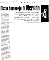 Disco homenaje a Neruda.