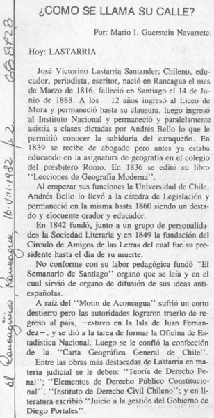 Cómo se llama su calle?