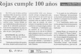 Gómez Rojas cumple 100 años  [artículo] Carlos Martínez Muñoz.