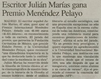 Escritor Julián Marías gana Premio Menéndez Pelayo