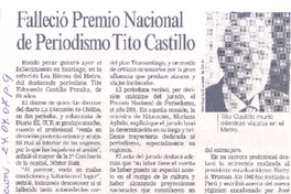 Falleció Premio Nacional de Periodismo Tito Castillo