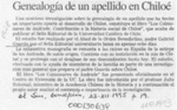 Genealogía de un apellido en Chiloé