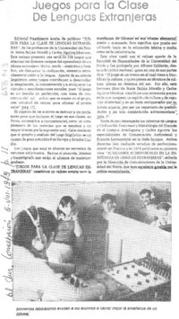 Juegos para la clase de lenguas extranjeras