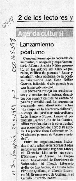 Lanzamiento póstumo  [artículo].
