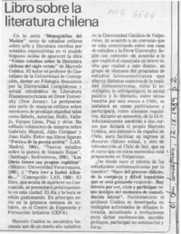 Libro sobre la literatura chilena
