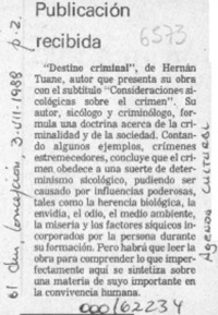 Publicación recibida  [artículo].