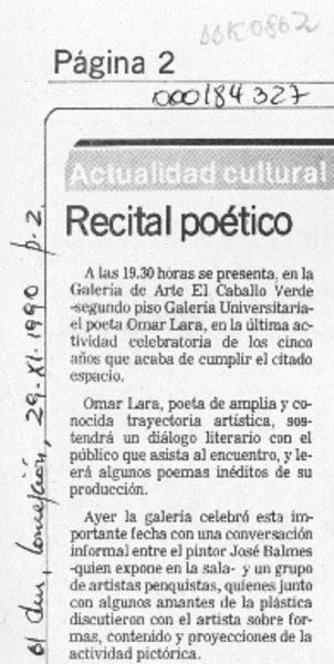 Recital poético  [artículo].