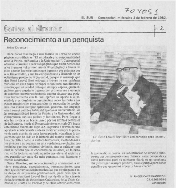 Reconocimiento a un penquista