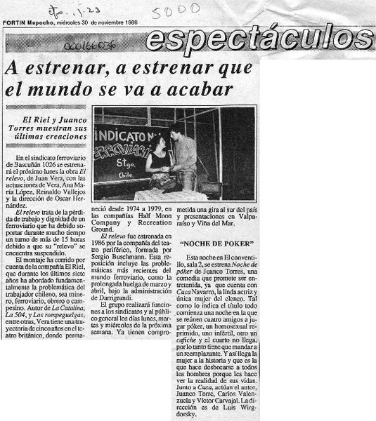 A estrenar, a estrenar que el mundo se va a acabar  [artículo].