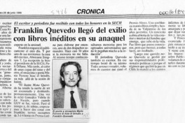 Franklin Quevedo llegó del exilio con libros inéditos en su anaquel  [artículo].