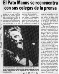 El Pato Manns se reencuentra con sus colegas de la prensa  [artículo]