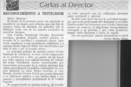 Reconocimiento a Teitelboim  [artículo] Carlos Muñoz Núñez