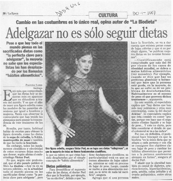 Adelgazar no es sólo seguir dietas  [artículo] Paulina Labbé.