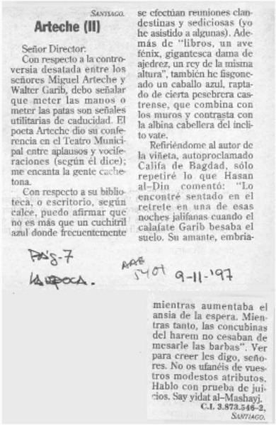 Arteche (II)  [artículo].
