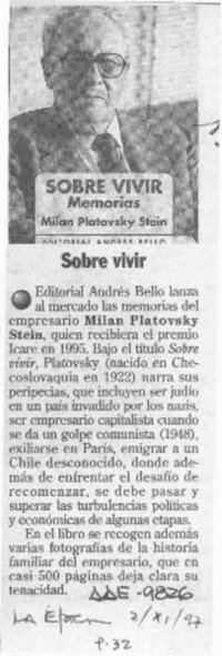 Sobre vivir  [artículo].