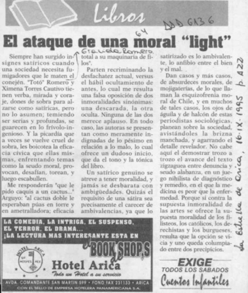 El Ataque de una moral "light"  [artículo].