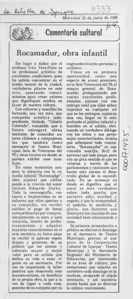 Rocamadur, obra infantil  [artículo].