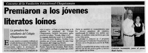 Premiaron a los jóvenes literatos loínos