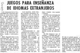 Juegos para enseñanza de idiomas extranjeros.  [artículo]