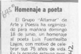 Homenaje a poeta  [artículo].
