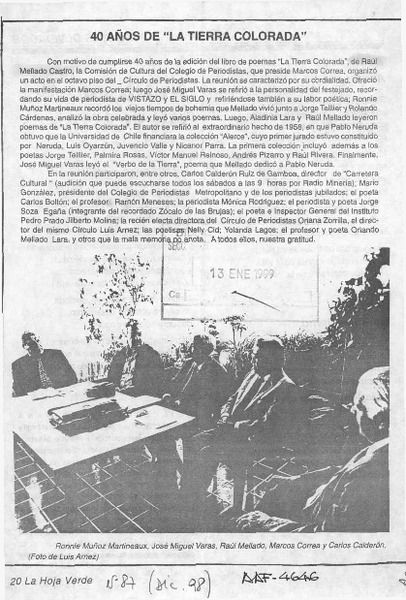 40 años de "La tierra colorada"  [artículo].