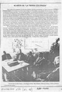 40 años de "La tierra colorada"  [artículo].