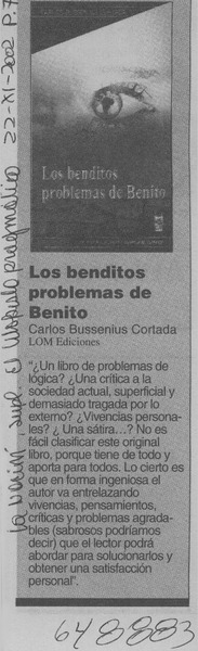 Los benditos problemas de Benito  [artículo]