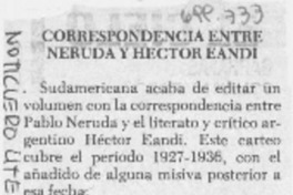 Correspondencia entre Neruda y Héctor Eandi.