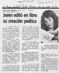 Joven editó en libro su creación poética  [artículo].