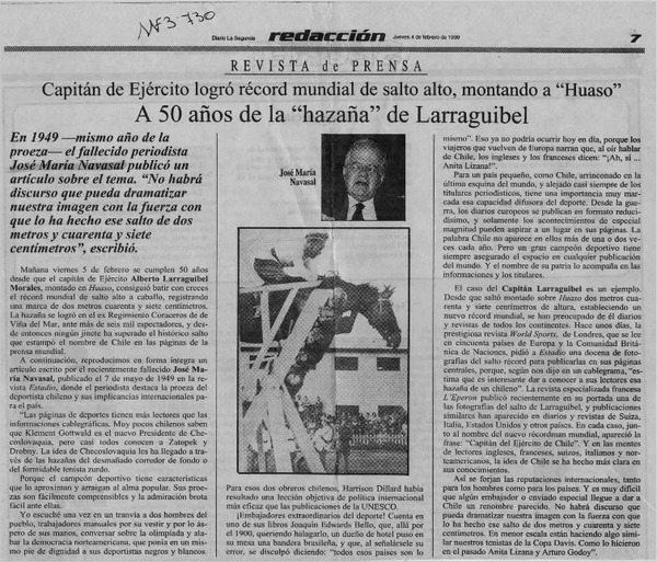A 50 años de la "hazaña" de Larraguibel  [artículo].