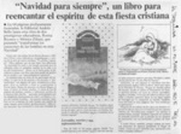 "Navidad para siempre", un libro para reencantar el espíritu de esta fiesta cristiana  [artículo].