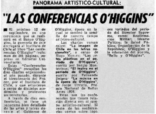 Las conferencias O'Higgins".