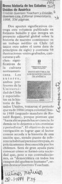 Breve historia de los Estados Unidos de América  [artículo].