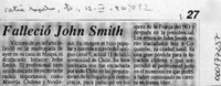 Falleció John Smith  [artículo].