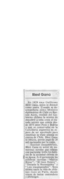 Blest Gana  [artículo].