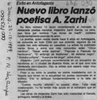 Nuevo libro lanzó poetisa A. Zarhi  [artículo].