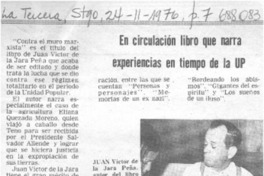 En circulación libro que narra experiencias en tiempo de la UP.
