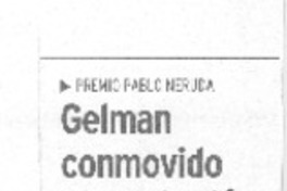 Gelman conmovido con galardón