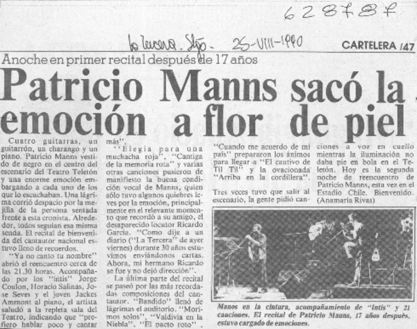 Patricio Manns sacó la emoción a flor de piel  [artículo]