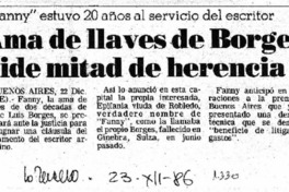 Ama de llaves de Borges pide mitad de herencia