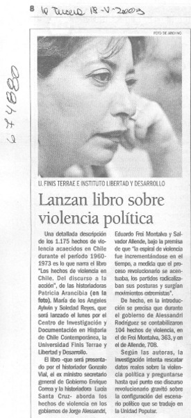 Lanzan libro sobre violencia política.