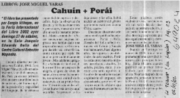 Cahuín + porái