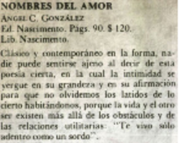 Nombres del amor.