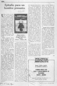 Epitafio para un hombre presunto  [artículo] O. B.