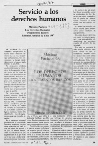 Servicio a los derechos humanos  [artículo] Raúl Allard.