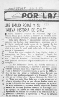 Luis Emilio Rojas y su "Nueva historia de Chile"  [artículo].