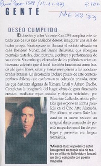 Deseo cumplido  [artículo].